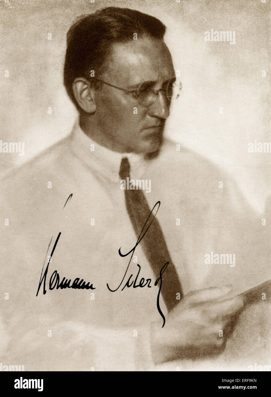 SCHERCHEN Hermann - foto autografata conduttore Tedesco, 1891-1966 Foto Lendvai-Dircksen. Foto Stock