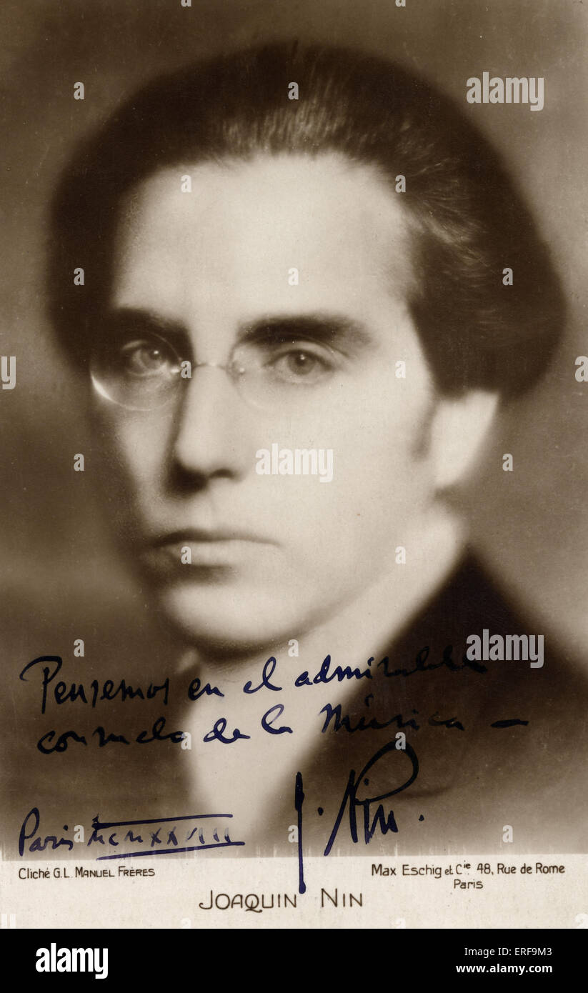 NIN, Joaquin firmato fotografia, datata 1928. Compositore cubano, 1879-1949. Foto G.L. Manuel Frères. Foto Stock