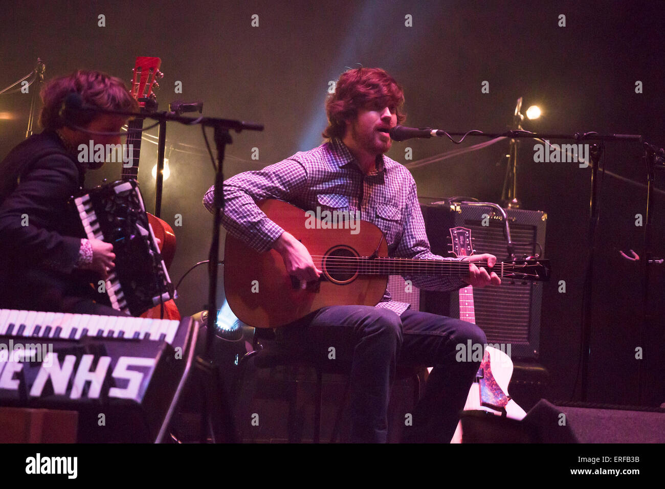 30/1/14 Glasgow. Lau, British folk band contemporanea, eseguita a Glasgow City Hall Celtic Connections 2014 come parte del lancio Foto Stock