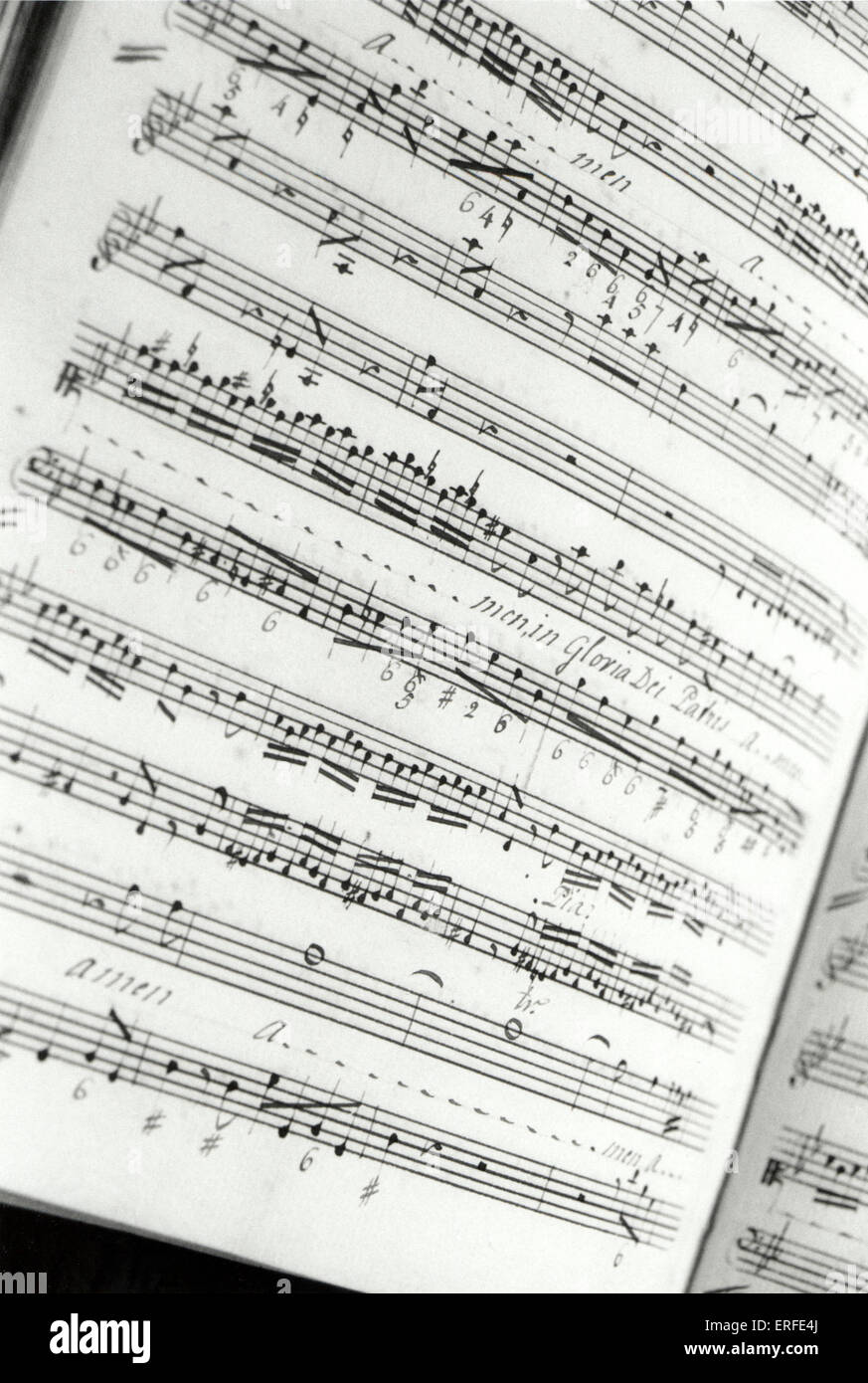 George Frideric Handel "Gloria in excelsis Deo". Estratto dal manoscritto, scoperto nel 2001 alla Royal Academy of Music Foto Stock