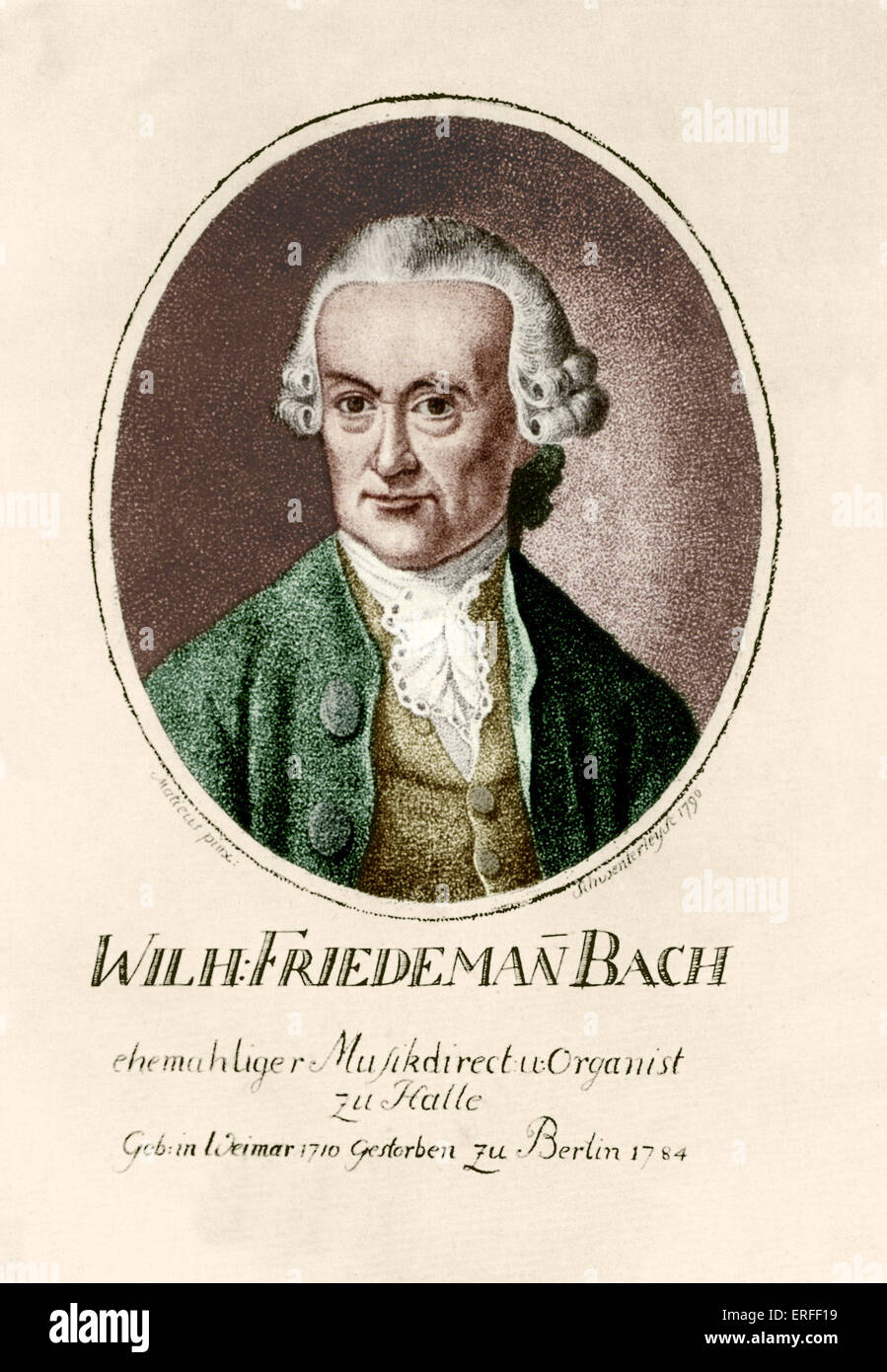 Wilhelm Friedemann Bach, ritratto. Il figlio maggiore di JS Bach e