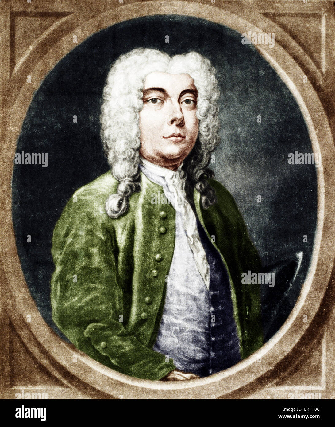 Francesco Bernardi SENESINO - incisione. Maschio italiano mezzo-soprano castrato. 1680-1750. cantato in Handel l' azienda. Creato Foto Stock