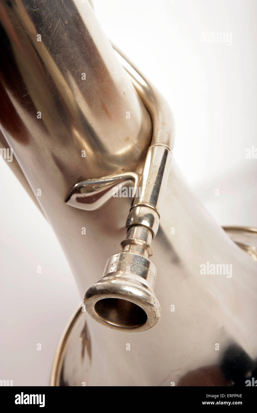 Eufonium - close-up del boccaglio e campana. Foto Stock
