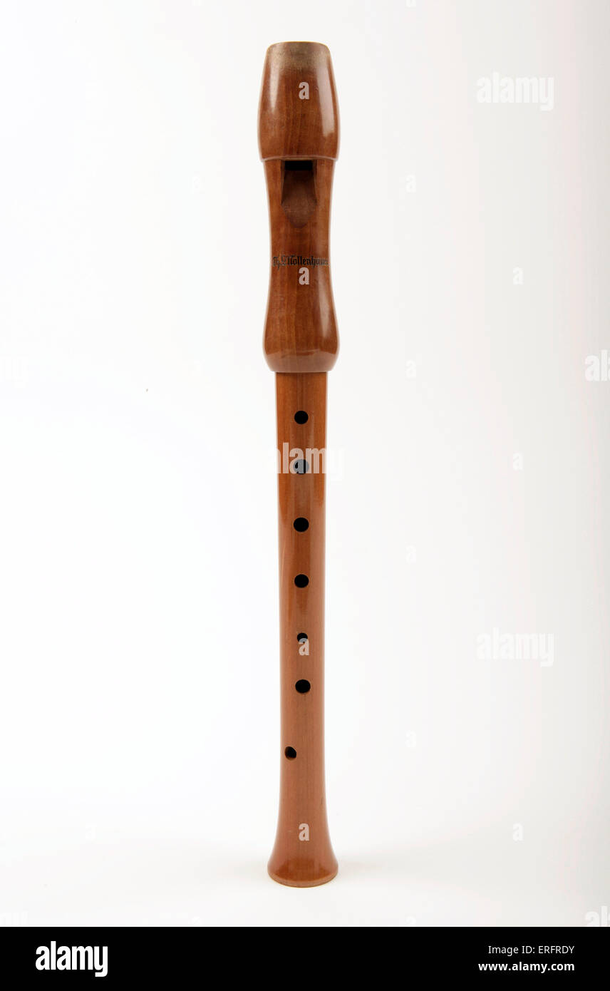 Soprano in legno Descant recorder - foro unico varietà fatta da Thomas Mollenhauer Foto Stock