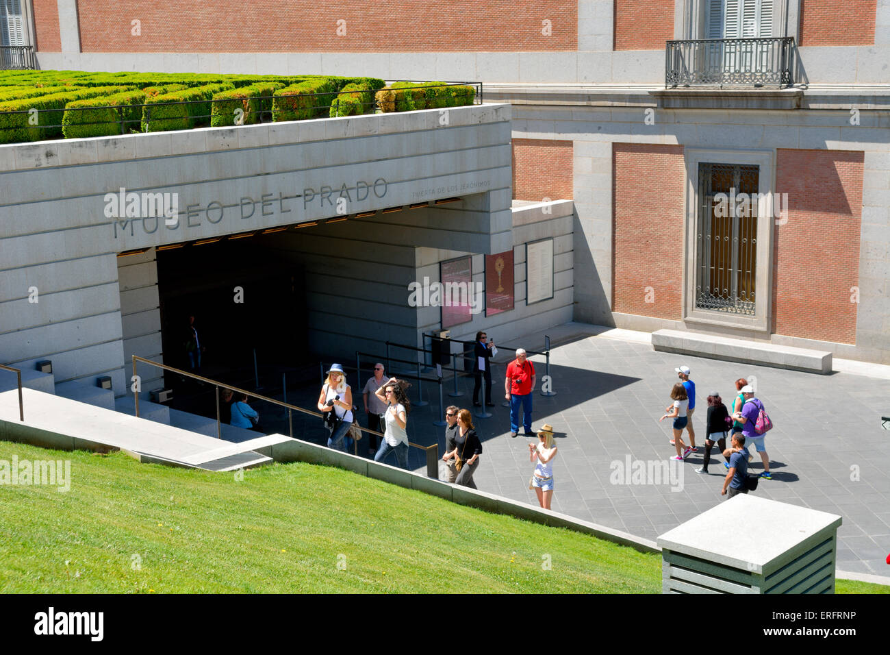 Museo del Prado Jerónimos ingresso, Madrid, Spagna Foto Stock