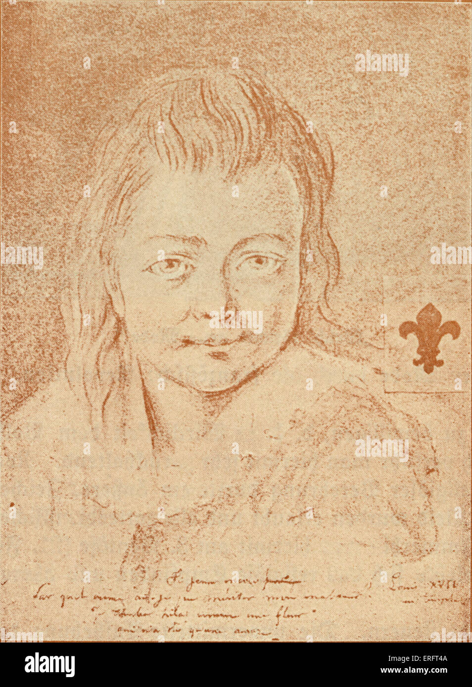 Il re Luigi XVII DI FRANCIA - come un ragazzo giovane. Artista sconosciuto. Louis XVII: 27 Marzo 1785 - 8 giugno 1795. Foto Stock