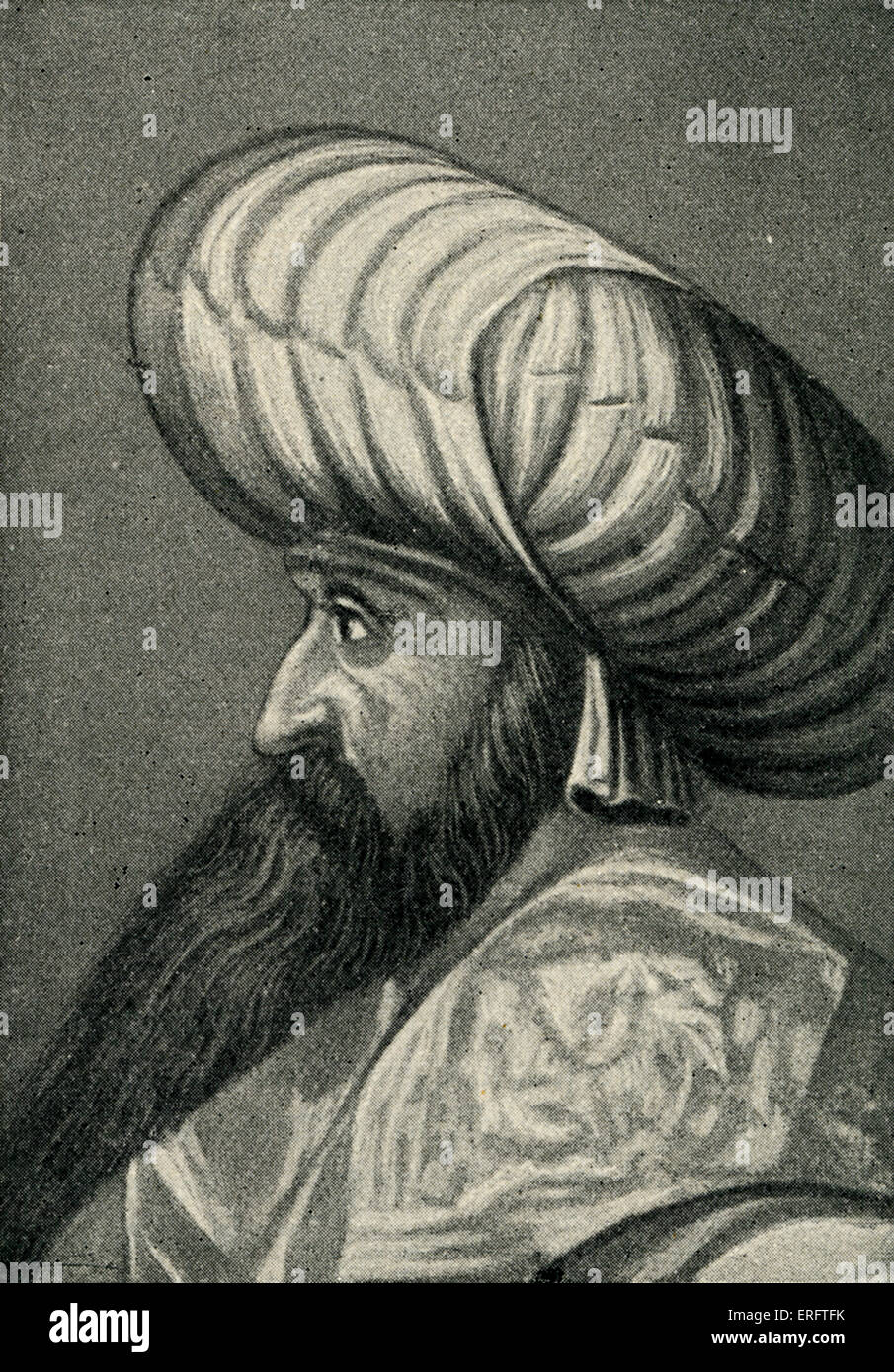 Sultan Bajesid I, noto anche come Bayezid I - Ritratto regnare: 1389- 1402 Foto Stock