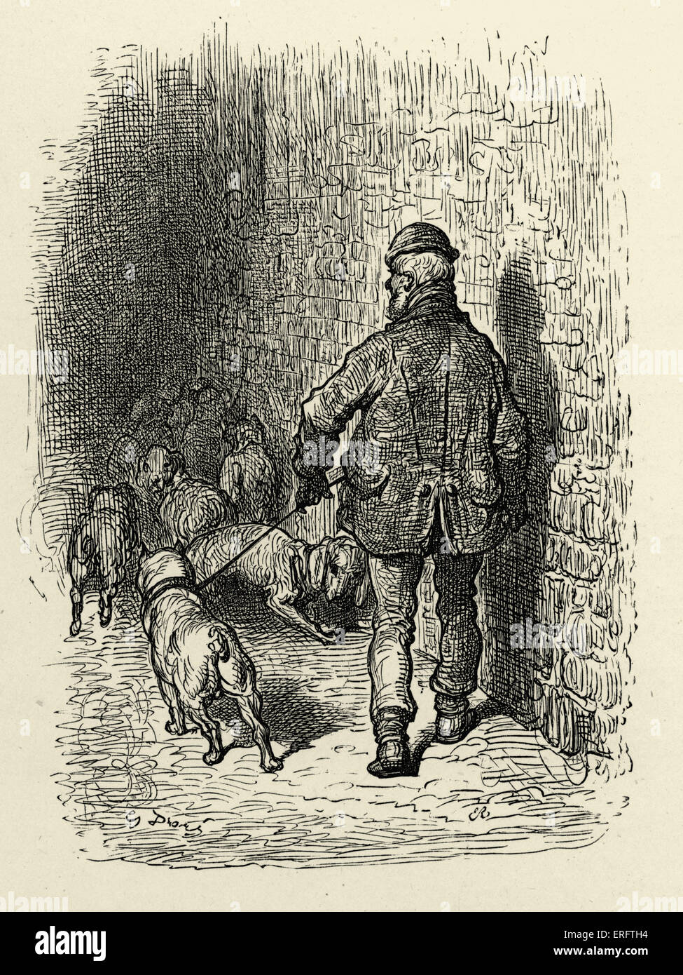 Docks londinesi. Incisione di Gustave Doré, da 'London, un pellegrinaggio, da Gustave Doré e Blanchard Jerrold', 1872. Foto Stock