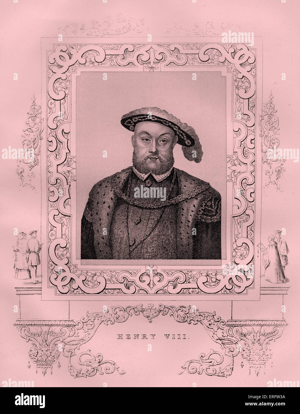 Henry VIII (1491 - 1547) fu Re di Inghilterra dal 21 aprile 1509 fino alla sua morte. Egli ha avuto sei mogli e split della Chiesa Cattolica Foto Stock
