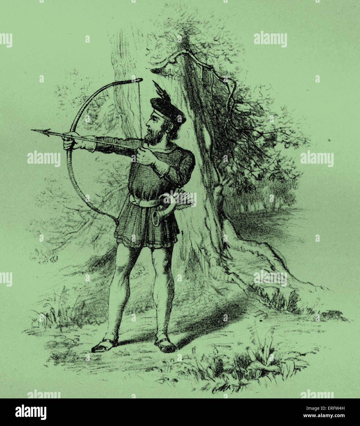 Robin Hood è una figura archetipica in inglese del folklore, la cui storia proviene dal medioevo ma che resta significativo Foto Stock