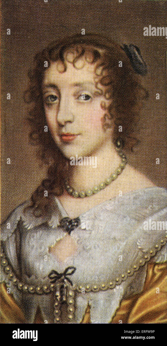 Henrietta Maria ritratto (1609-1669). La Figlia di Enrico IV di Francia, Henrietta Maria è stato sposato in 1625 a Carlo I. Foto Stock