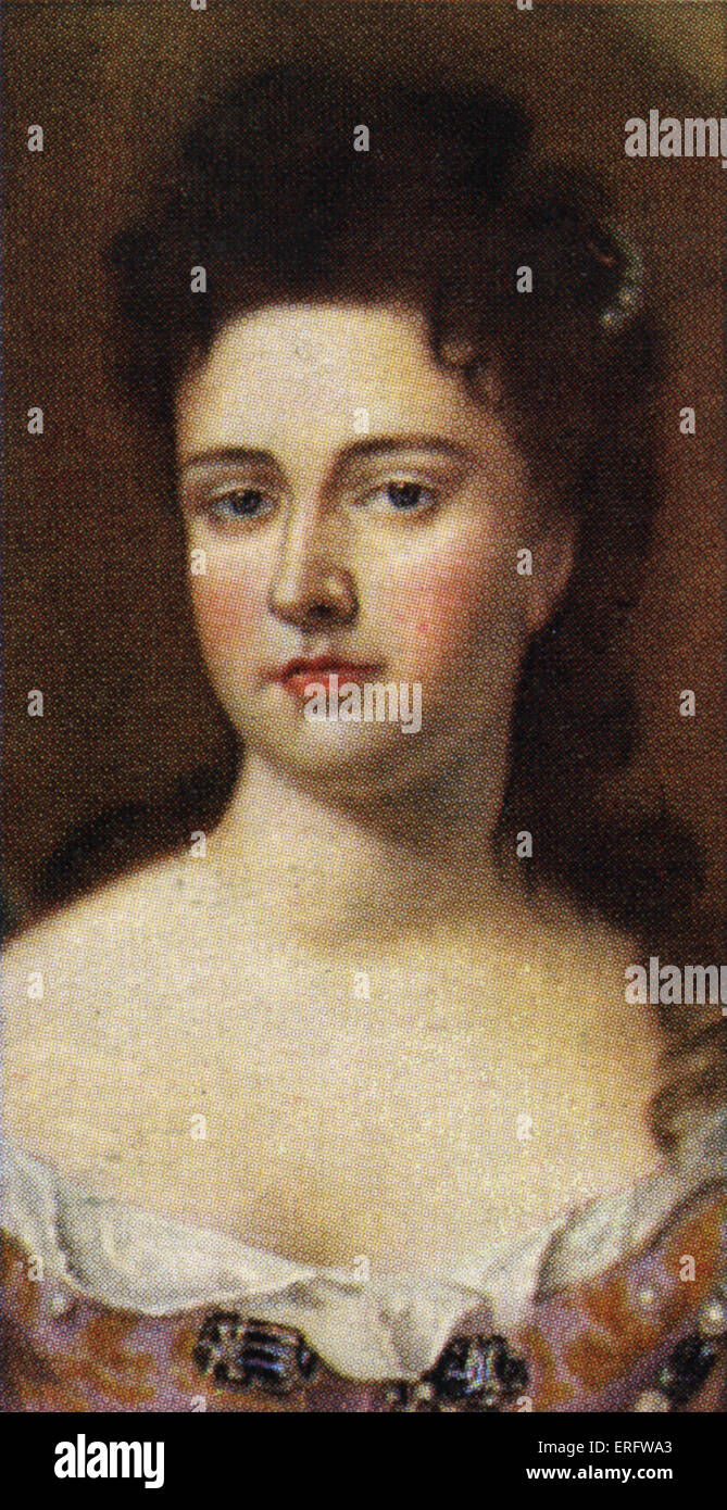 Queen Anne ritratto regnò (1702 - 1714). Queen Anne wa la figlia di Giacomo II e la sorella di Maria II. Da giocatore di Foto Stock