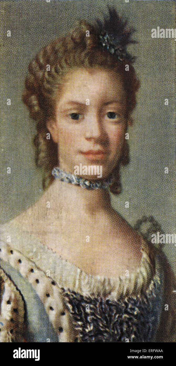 Charlotte di Mecklenburg-Strelitz ritratto (1744- 1818). Charlotte di Mecklenburg-Strelitz sposò George III. Ella Foto Stock