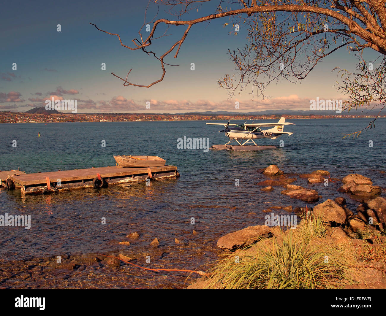 Idrovolanti sul Lago Taupo Foto Stock