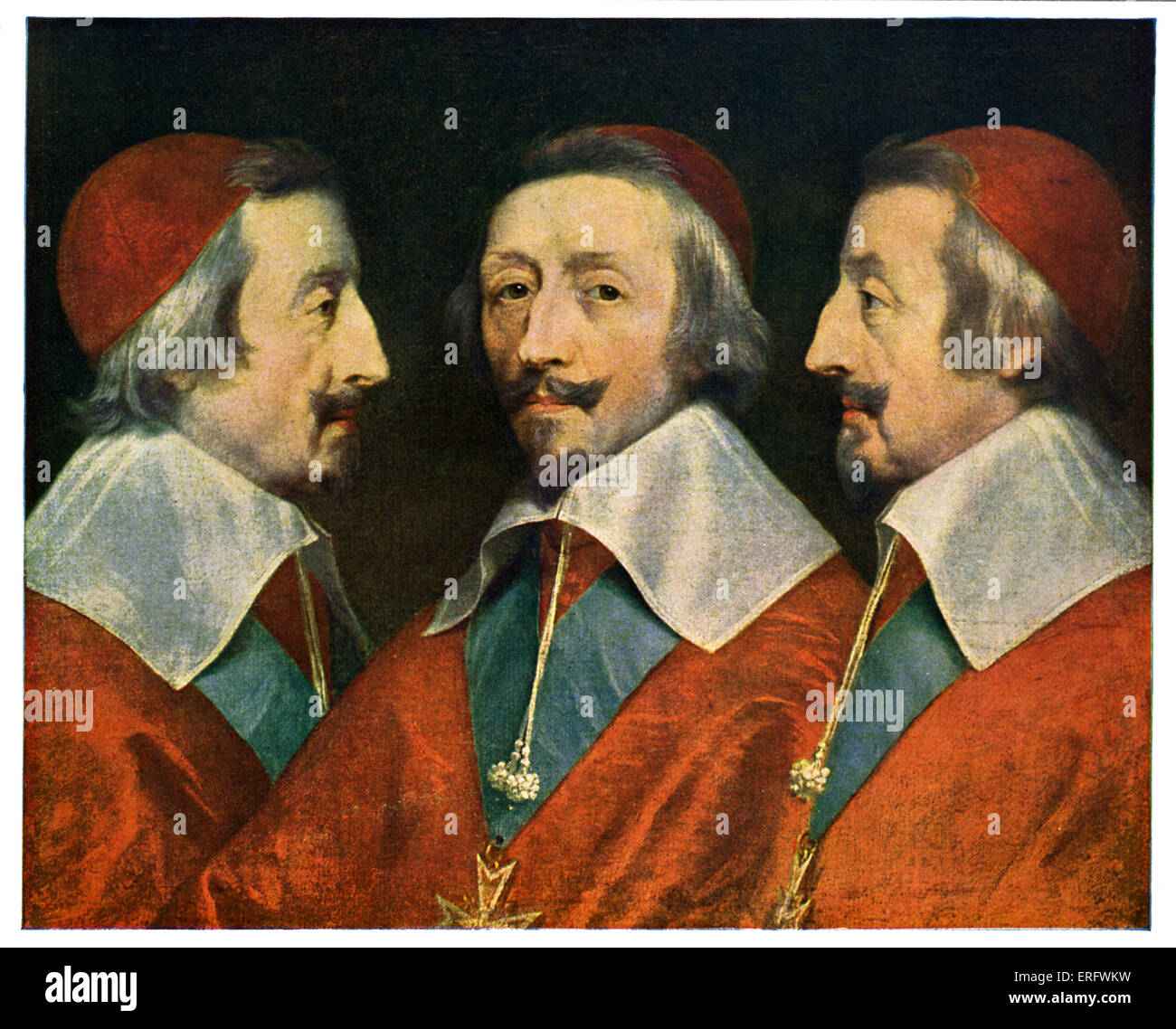 Il cardinale Richelieu di Philippe de Champaigne c. 1633-1640. - Armand Jean du Plessis de Richelieu. Primo ministro in capo del Foto Stock