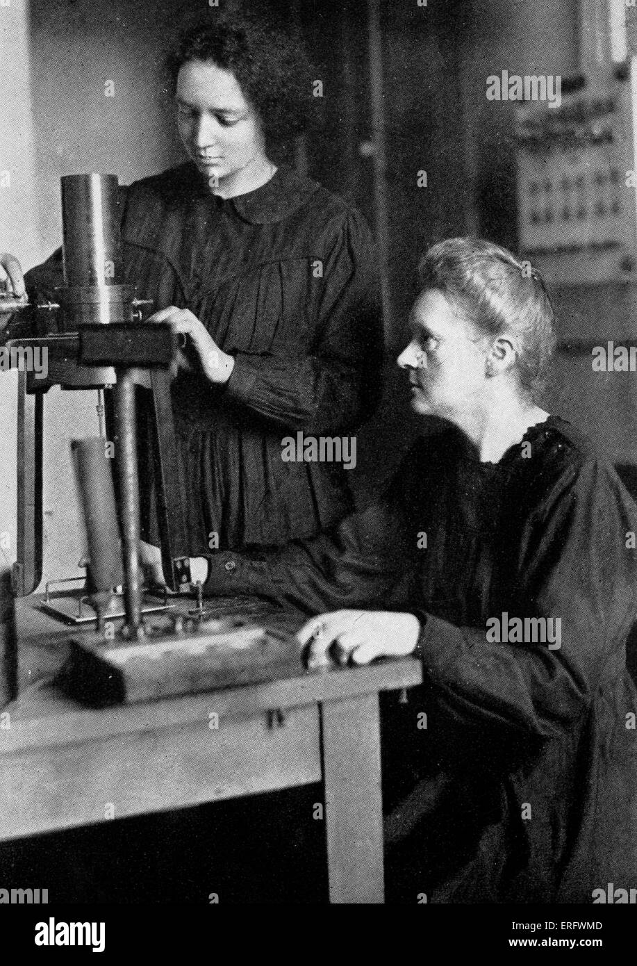 Marie Curie e sua figlia Irene, 1925. MC: polacco-nato fisico francese e pioniere della radioattività, 7 novembre 1867 - 4 Foto Stock