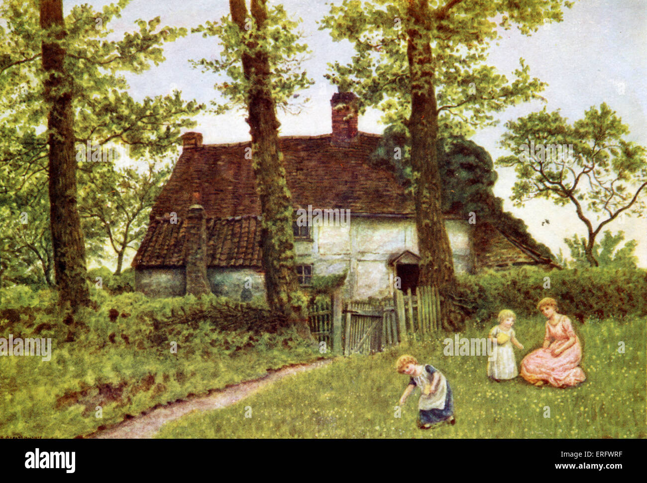 'A Surrey cottage' di Kate Greenaway. Foto Stock