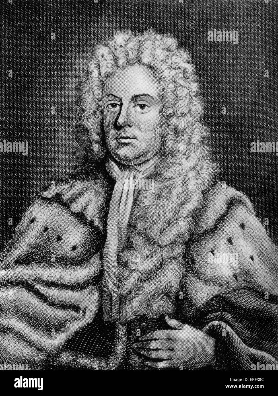 James Brydges, duca di Chandos, datore di lavoro di Handel da 1717-1718. Handel vissuta a cannoni, dove compose oratorio Esther Foto Stock