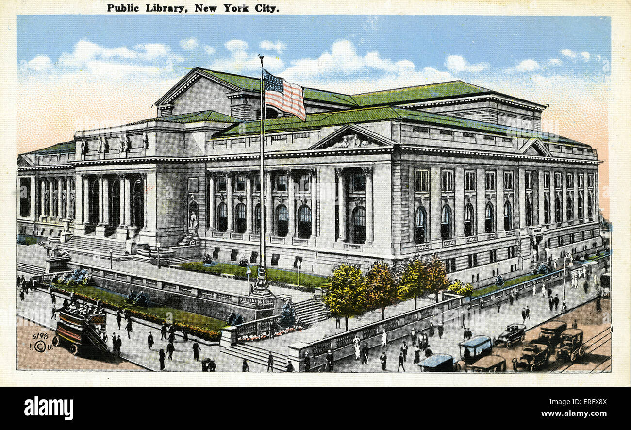 NEW YORK Public Library, Quinta Avenue & 42nd Street Foto Stock