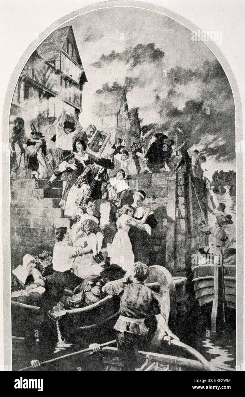 Londra - Incendio di Londra Settembre 1666 Foto Stock