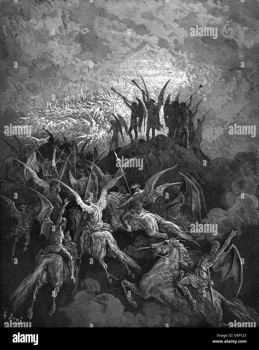 Paradiso perduto e da John Milton: Gli angeli ribelli sono convocati per il conclave di Pandaemonium, capitale dell'inferno: "Loro Foto Stock