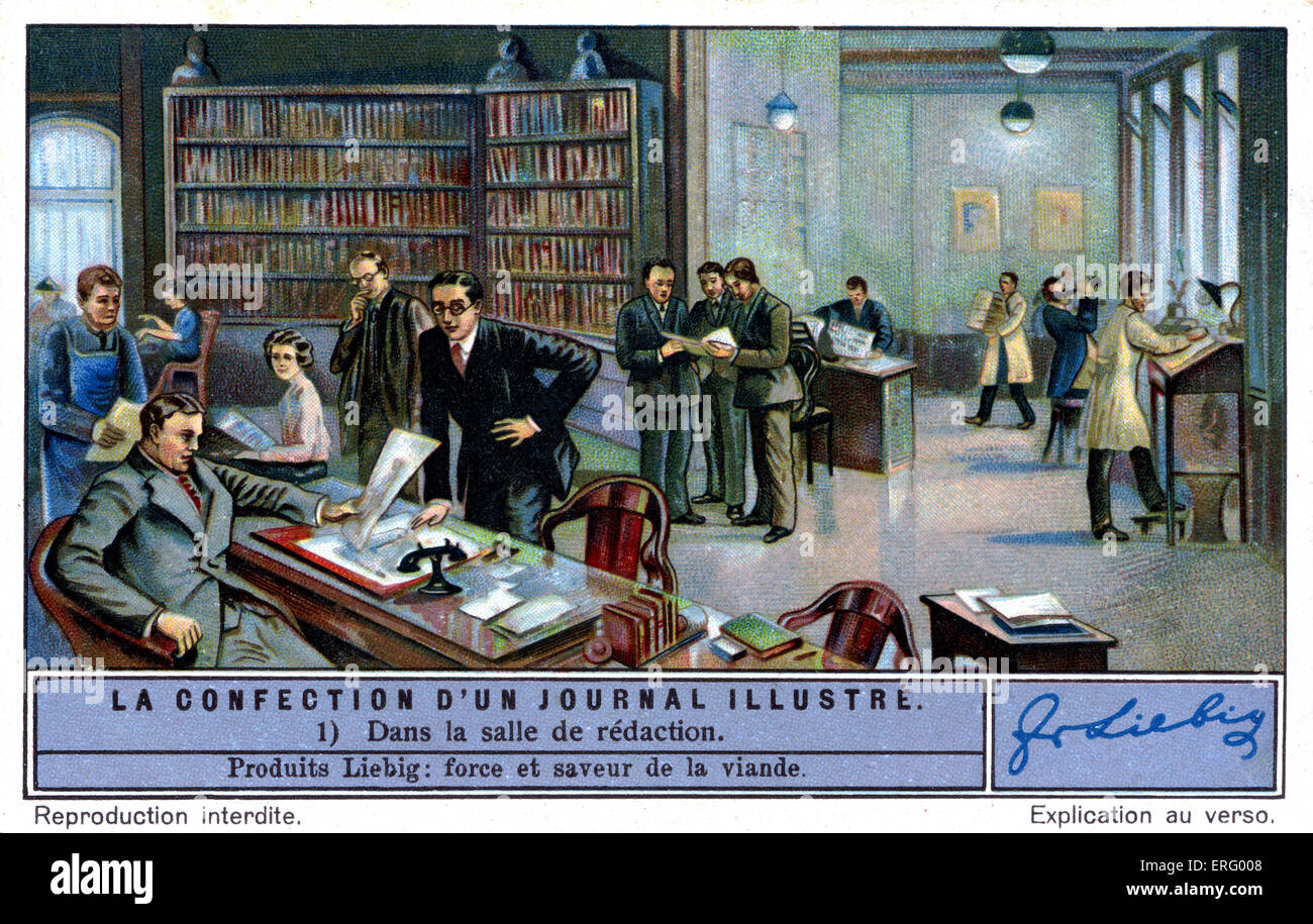 Dipartimento Editoriale di un illustrato rivista francese c. 1934. (Liebig serie: La confezione d'onu ufficiale illustré / creazione di Foto Stock