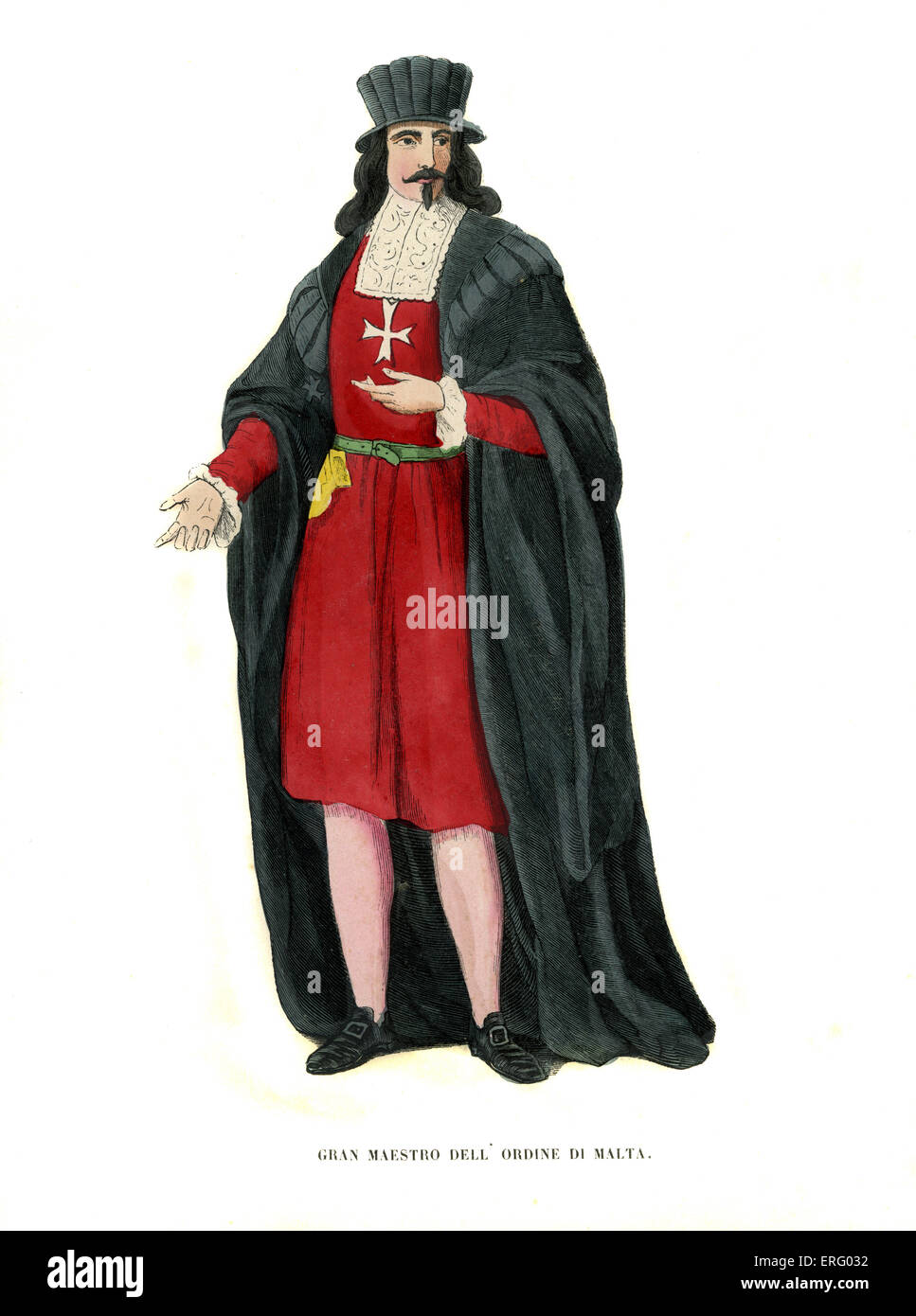 Il Gran Maestro dei Cavalieri Ospitalieri. / Gran Maestro dei Cavalieri dell'Ordine di Malta. Colorati a mano incisione, c. 1847 Foto Stock