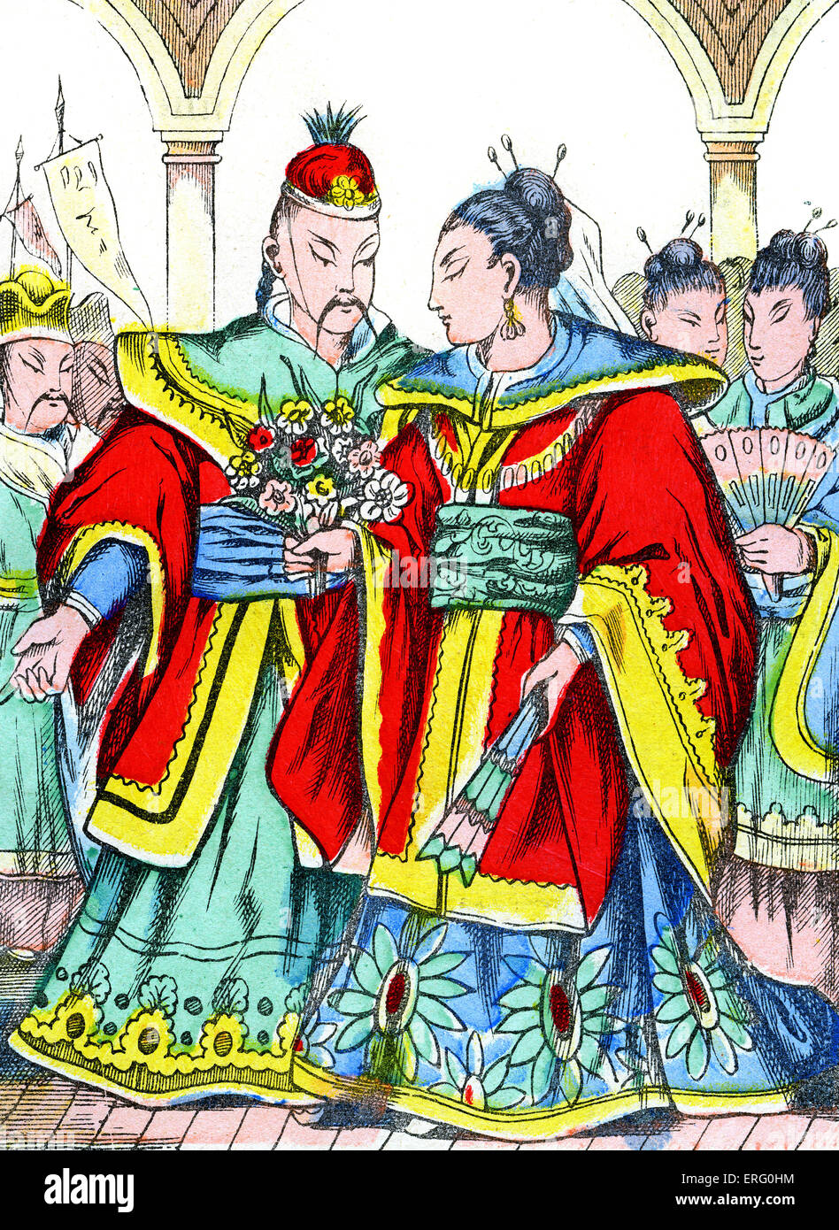 'La Cendrillon Japonaise' - La Cenerentola giapponese: Cinderella 's matrimonio. La didascalia recita, 'Mariage de Cendrillon'. Foto Stock