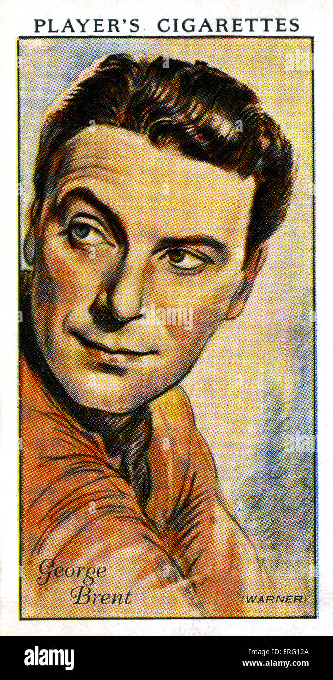 George Brent, irlandese il film e la televisione attore. 15 Marzo 1899 - 26 maggio 1979. Nato George Brendan Nolan. (Giocatore di sigaretta Foto Stock