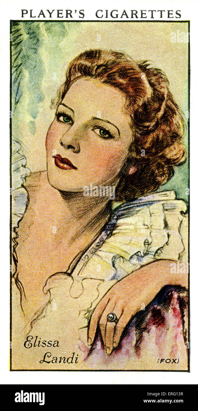 Elissa Landi, nato Elisabeth Marie Christine Kühnelt, attrice cinematografica. 6 Dicembre 1904 - 21 ottobre 1948. (Giocatore di sigaretta Foto Stock