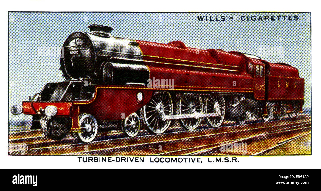 Turbine-Driven locomotore. Londra, Midland & ferrovia scozzese. Un 4-6-2 locomotiva da 1935, il primo del suo genere in grande Foto Stock