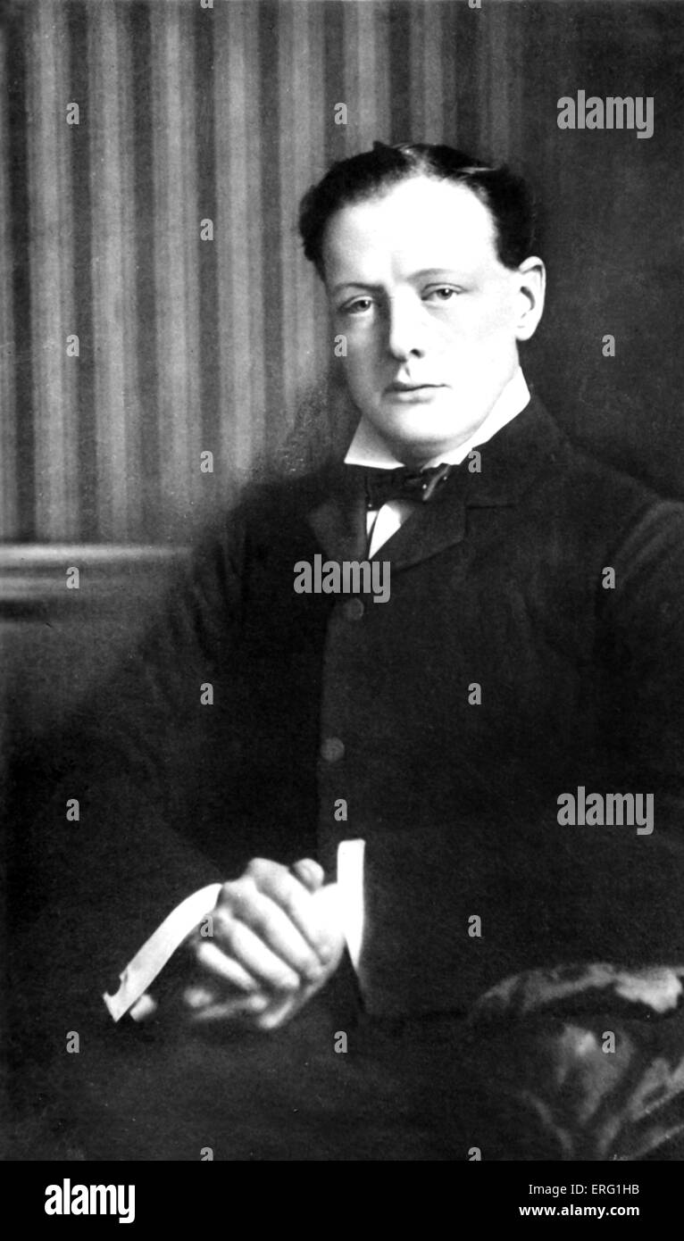 Winston Churchill - Ritratto dell'uomo politico britannico e primo ministro. 30 Novembre 1874 - 24 gennaio 1965. PM: 1940-1945 Foto Stock