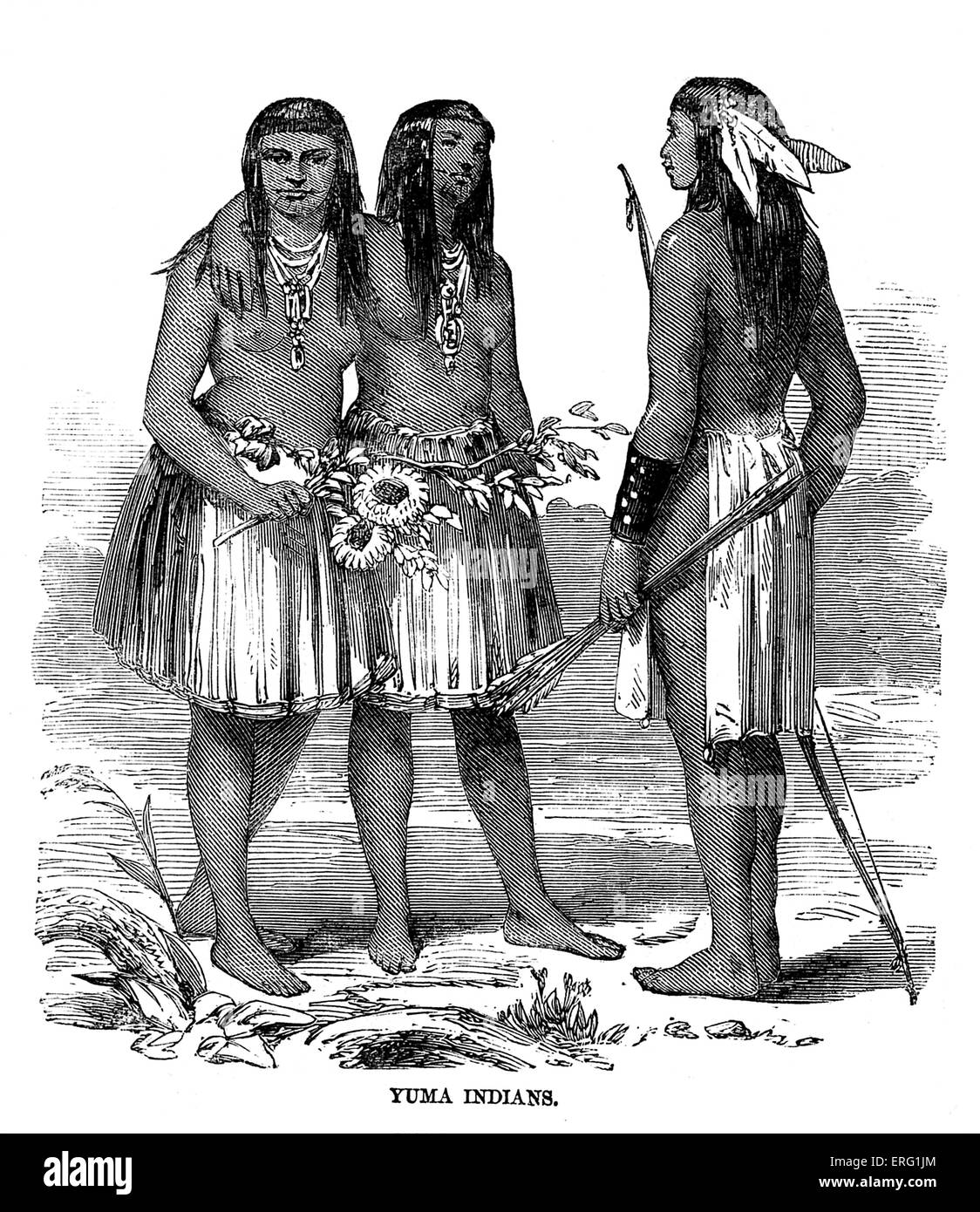 Yuma indiani, vissuto in Colorado, 1858 (indiani del Far West. Londra illustrato News 1858). Foto Stock