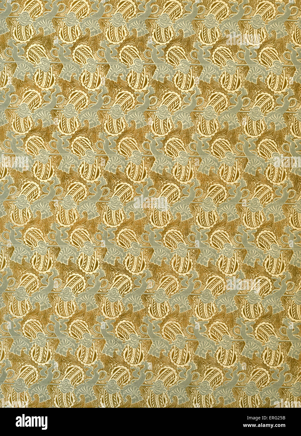 Decorate endpaper con leone rampante motif. Dal tedesco stampanti " catalogo, 1902. Foto Stock