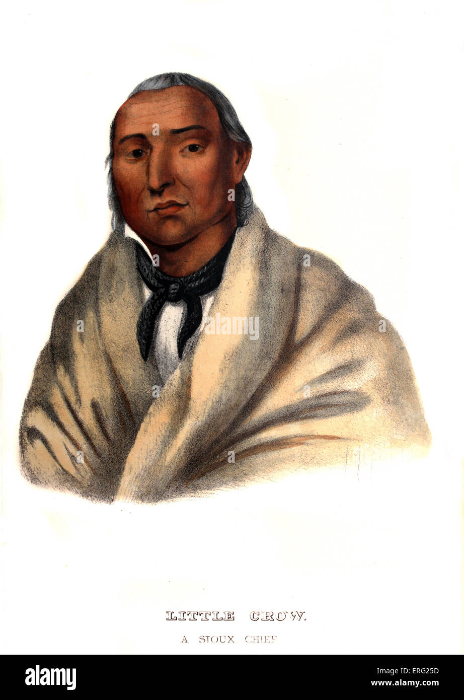 Little Crow, un capo Sioux. Capo nativo americano del Dakota Mdewakanton Sioux e firmatario di trattati con gli Stati Uniti Foto Stock