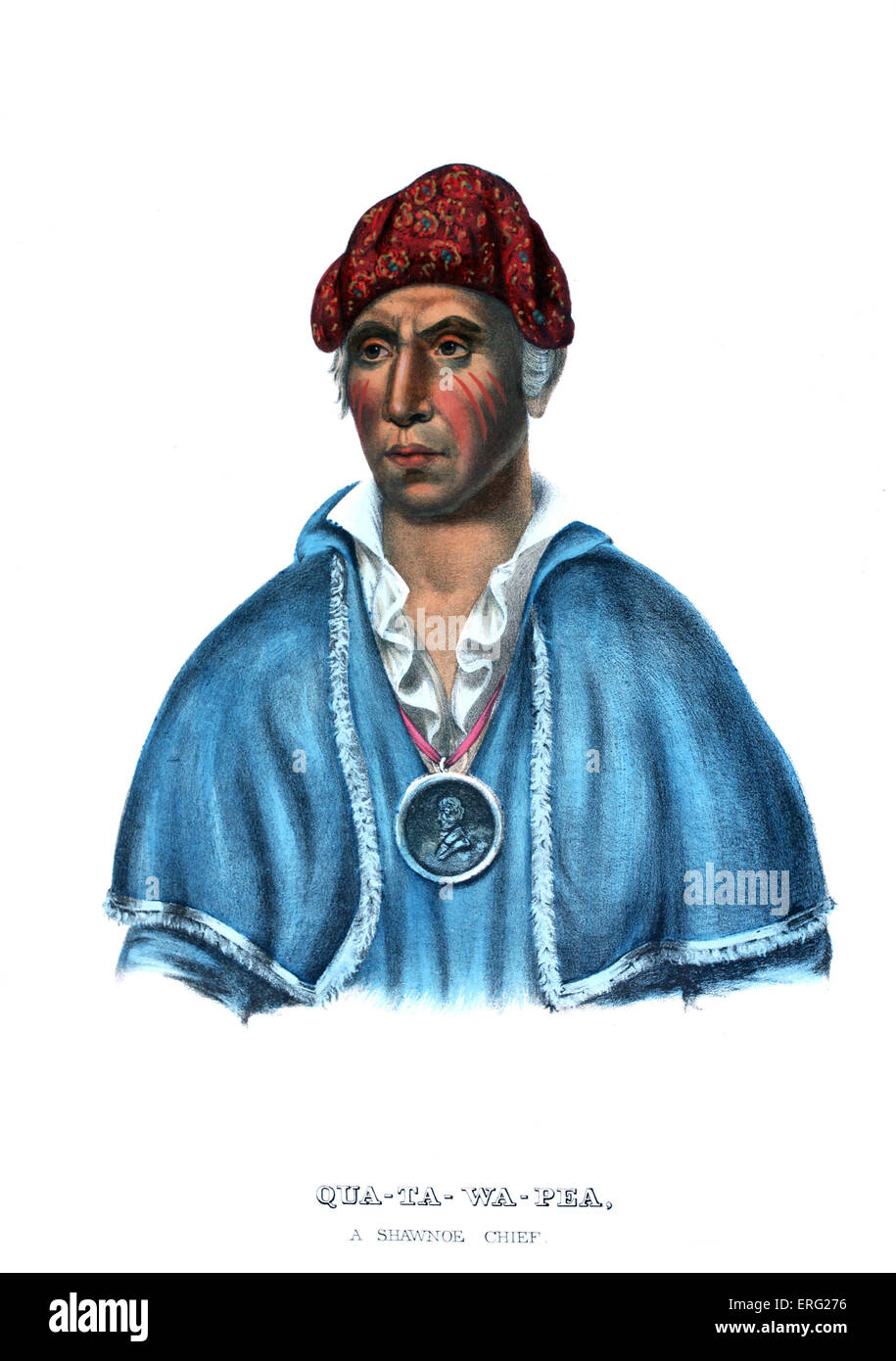 Quatawapea, o il colonnello Lewis, nato c. 1774. Un capo nativo americano della tribù Shawnee, firmatario di numerosi trattati con Foto Stock