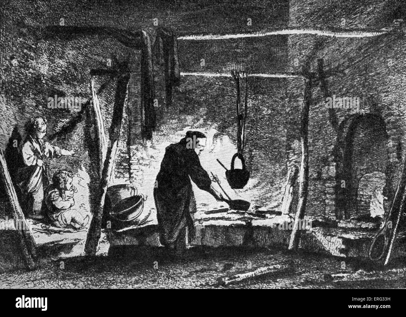 Livonian contadini' cucina al tempo di Caterina II imperatrice di Russia 2 Maggio 1729 - 17 Nevember 1796. Foto Stock