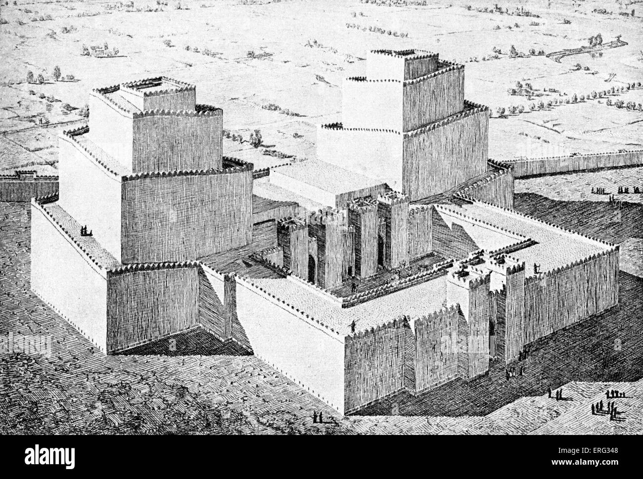 Anu-Adad tempio di Assur, antica capitale di Assiria in Iraq moderno. Foto Stock