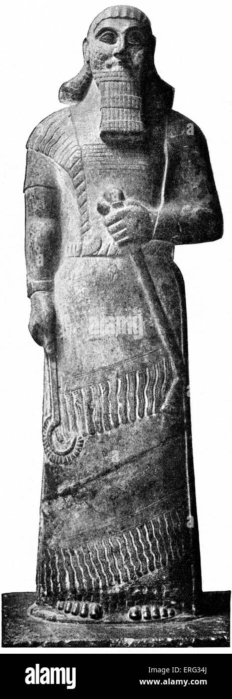 Statua di Ashurnasirpal re di Assiria, regnò 1050 A.C. - 1031 BCE. Foto Stock