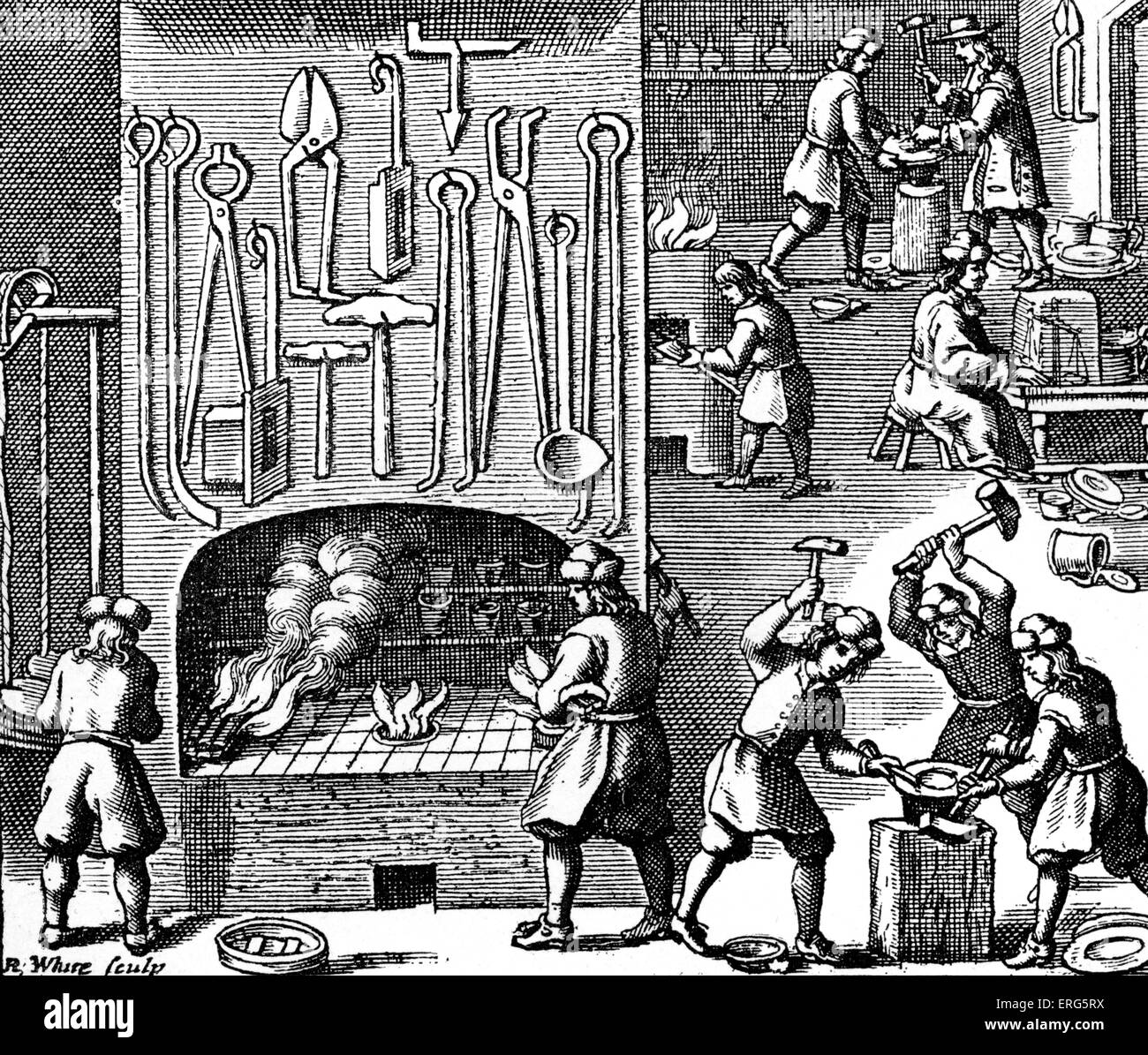 Emblemi degli Argentieri' artigianato, 1710. Foto Stock