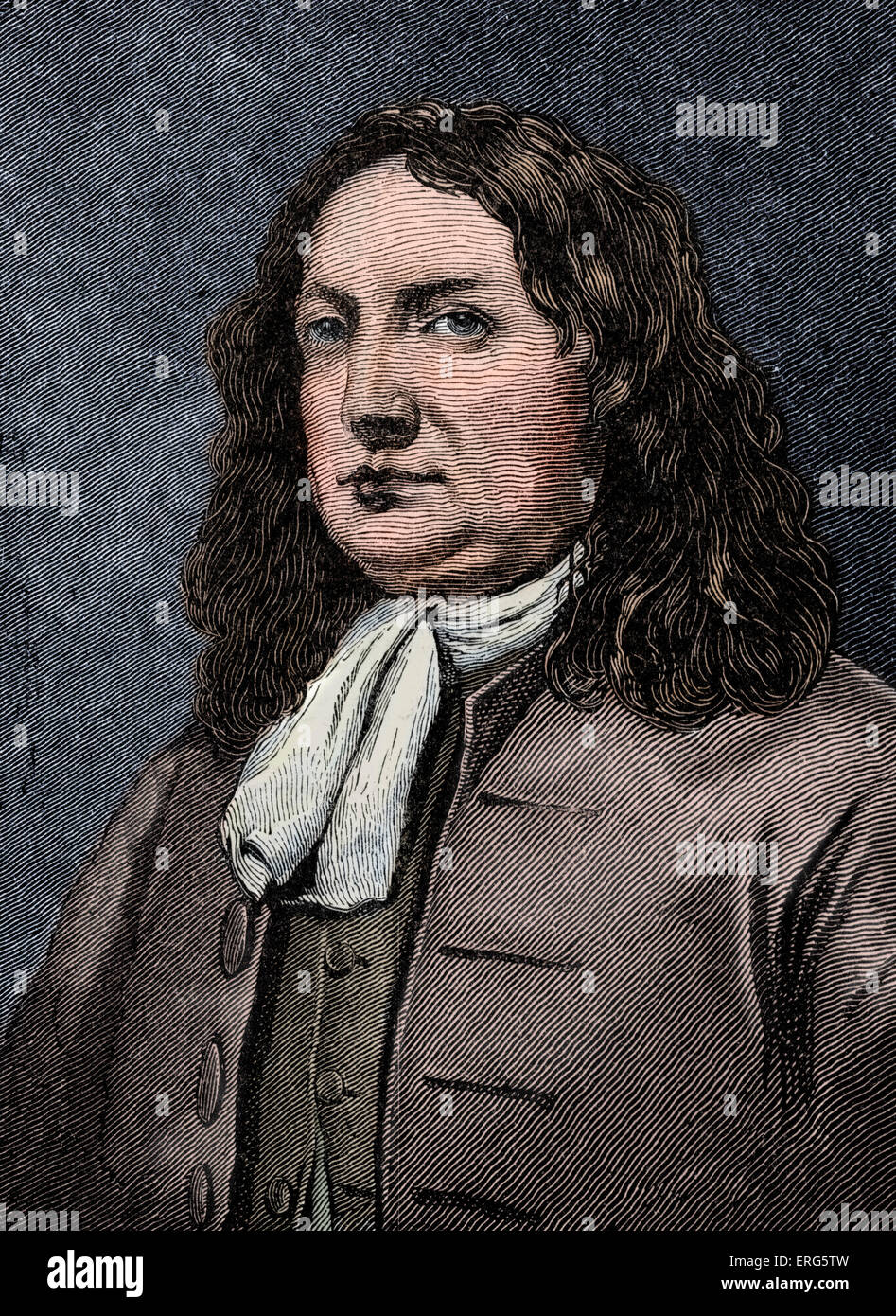 William Penn.inglese riformatore religioso e opinionista, fondatore dello stato americano della Pennsylvania: 14 Ottobre 1644 - 30 luglio 1718. Foto Stock