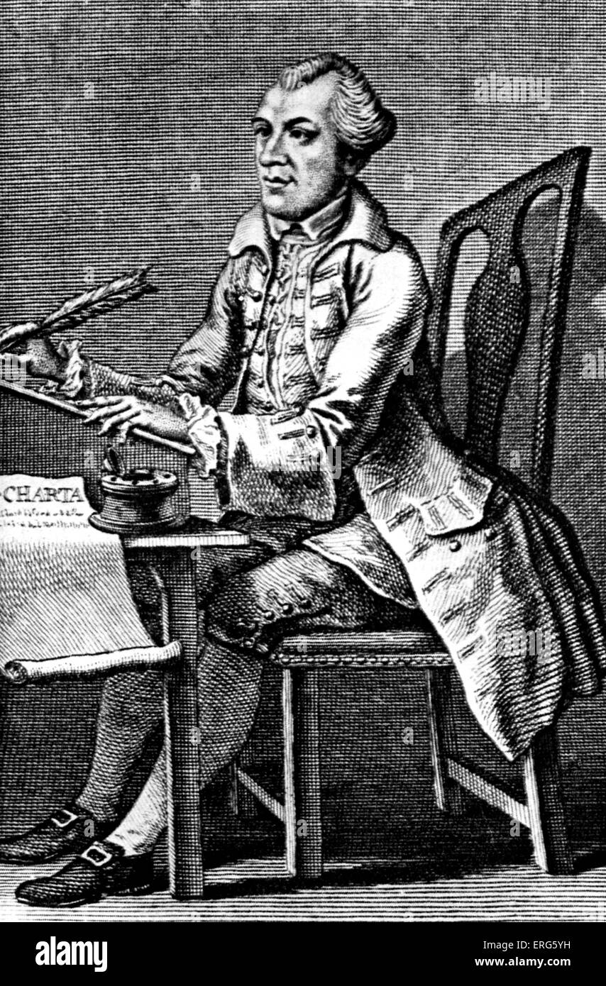 Giovanni documento Wilkes, inglese giornalista e politico (1727 - 1787). Incisione datata 1786. Foto Stock
