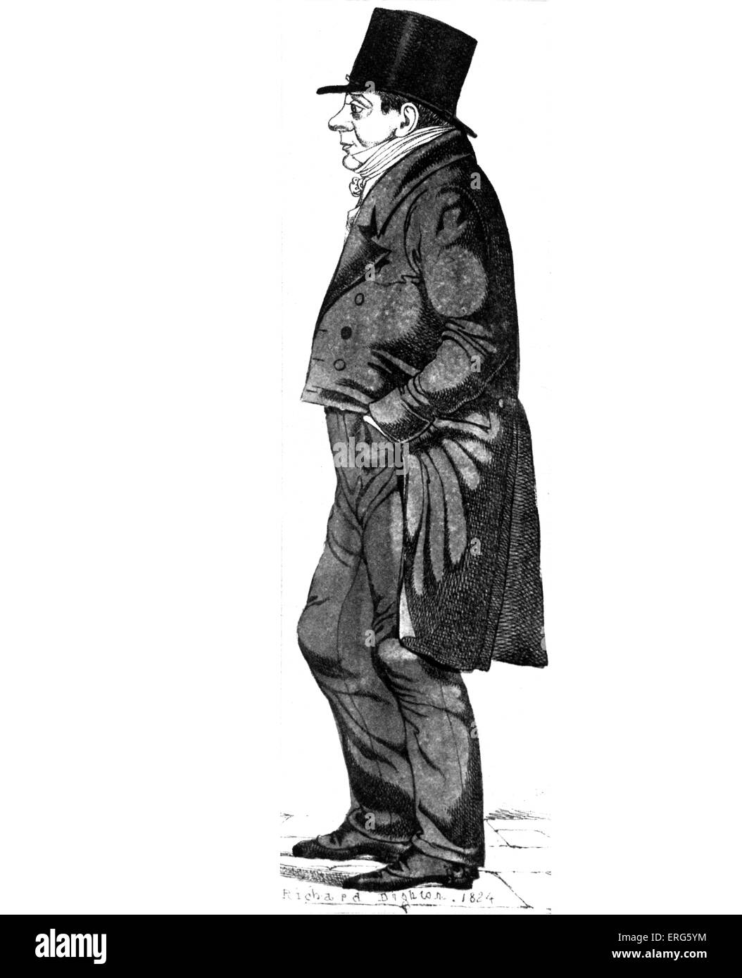 James Perry - giornalista britannico e giornale editor (30 Ottobre 1756 - 4 dicembre 1821). Disegno del giornalista in piedi Foto Stock