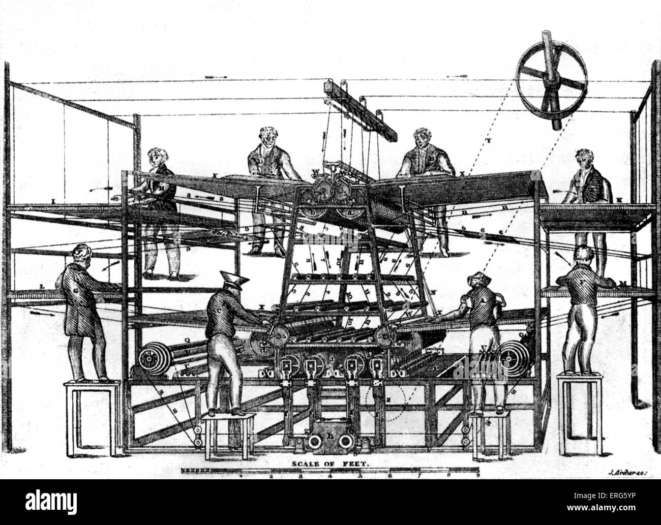 I tempi da stampa, ideato e costruito da Applegath e Cowper, i tempi tecnici, 1827. Foto Stock