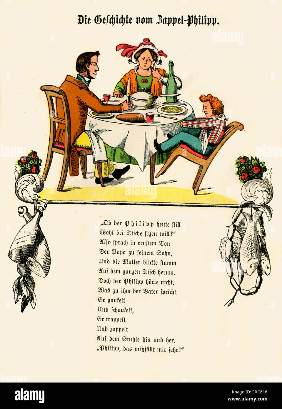 Der Struwwelpeter [Shock-guidato Pietro] dal dottor Heinrich Hoffmann. La storia di smaniosi Philip [Die Geschichte vom Foto Stock