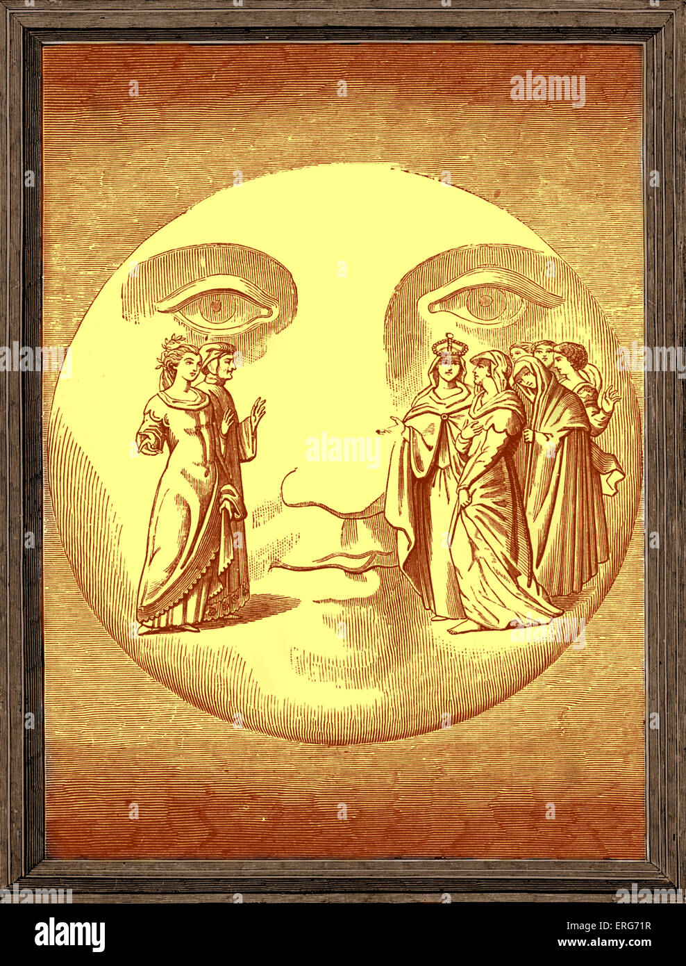 Dante 's 'Paradiso' da Giulio Clovio. Riprodotto dal sedicesimo secolo miniatura, questa immagine raffigura il poeta e Beatrice Foto Stock