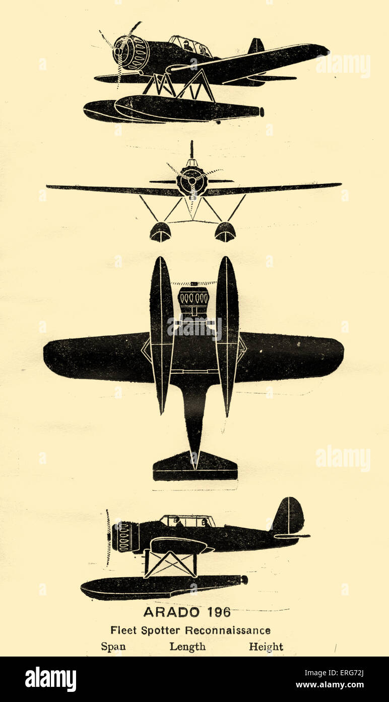 Arado Ar 196, un tedesco di aerei di ricognizione che divenne il piano standard della Kriegsmarine durante la Seconda Guerra Mondiale. Prese Foto Stock