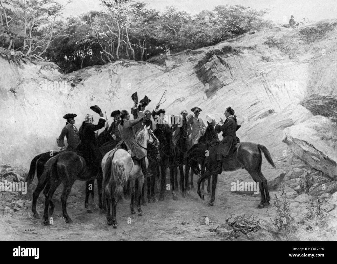 "Dio salva il re James', dopo il 1894 originale da Andrew Carrick Gow, pittore inglese, 1848-1920. Foto Stock