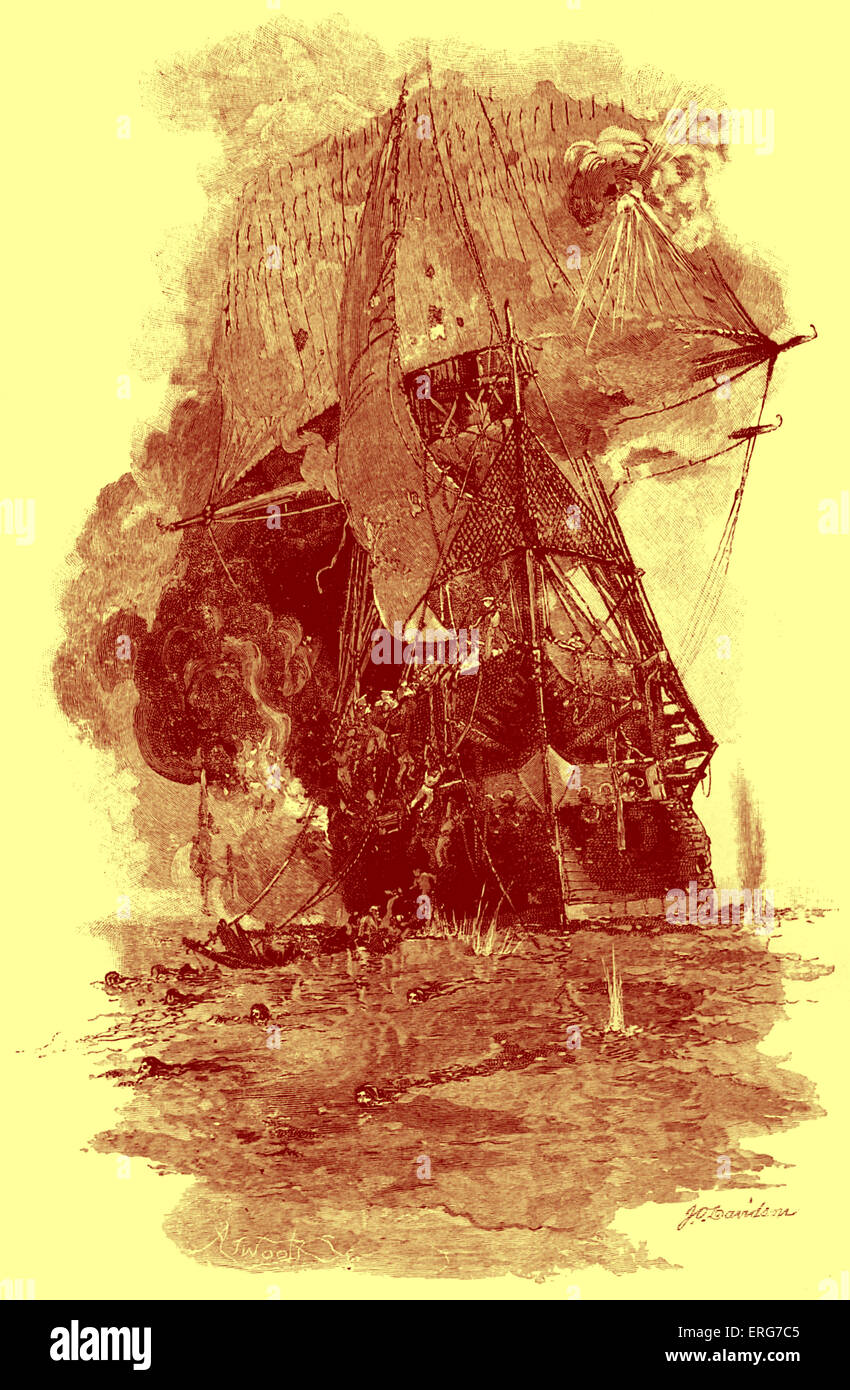L'abbandono della USS Congress - La Guerra civile americana. Durante la battaglia di Hampton Roads il 8 marzo, 1862, dopo che esso è stato facilmente Foto Stock