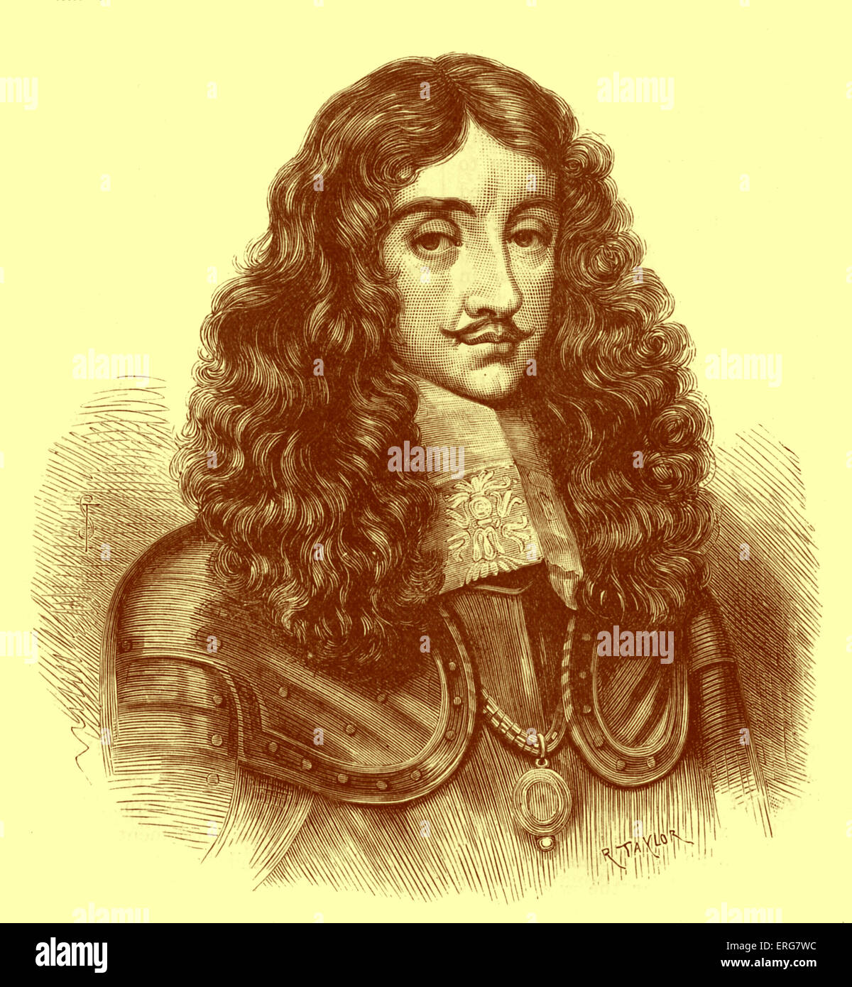 Charles II. Ritratto del re d'Inghilterra, re di Scozia e il re di Irlanda, regnò dal 1660 - 1685. Charles II: b. 29 Foto Stock